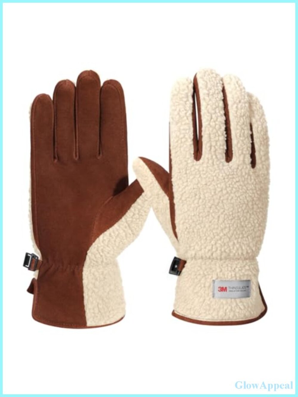 Women's Suede Sheepskin Winter Gloves with Thermal Wool Lining